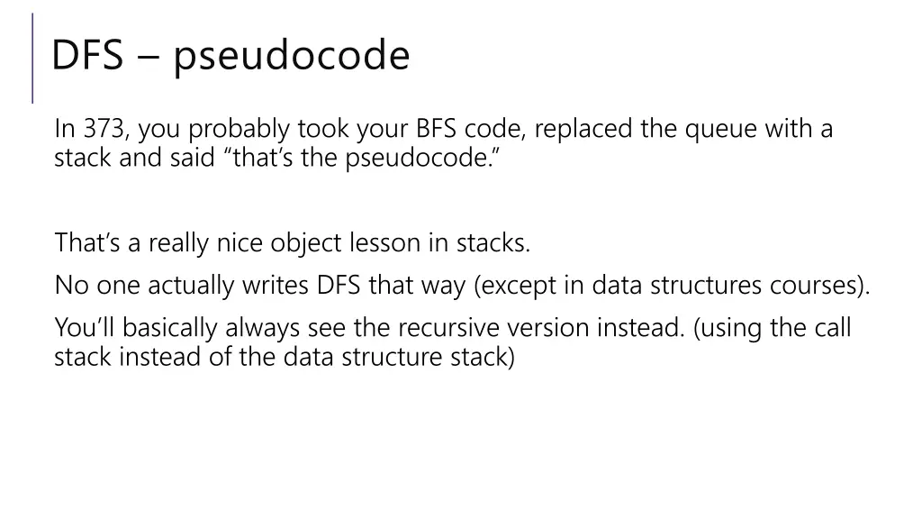 dfs pseudocode