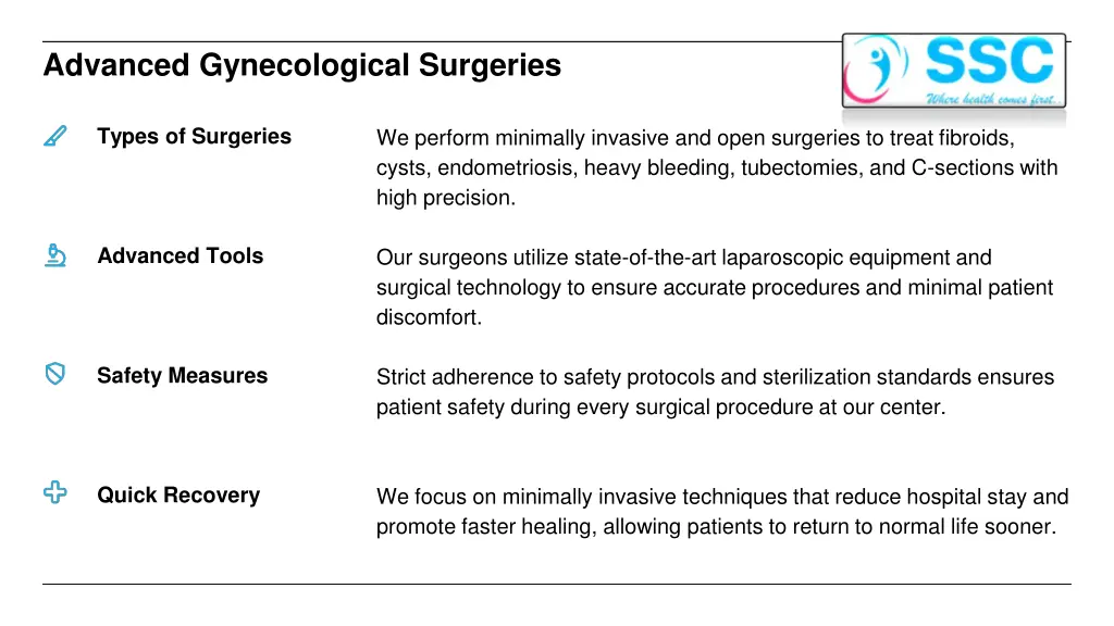 advanced gynecological surgeries