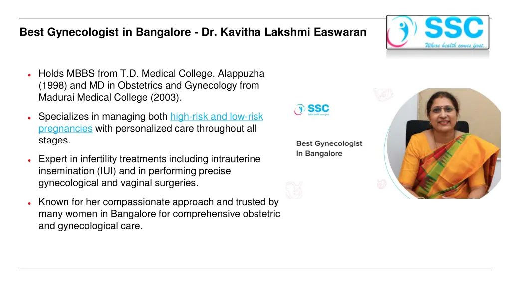best gynecologist in bangalore dr kavitha lakshmi