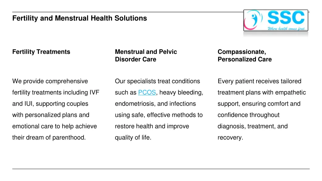 fertility and menstrual health solutions