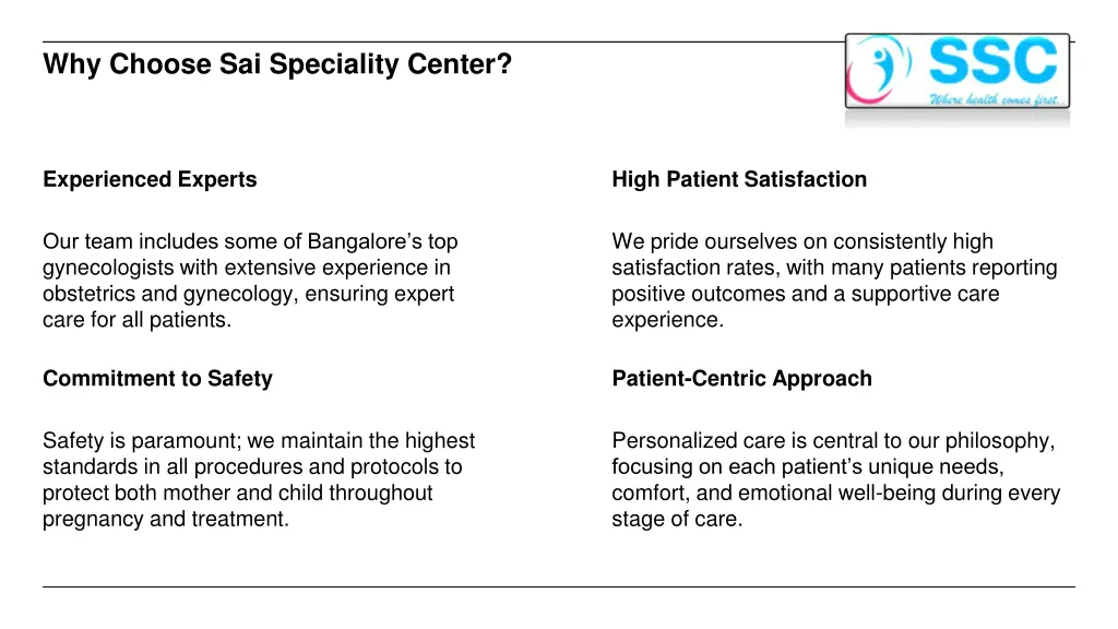 why choose sai speciality center