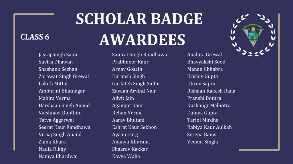 scholar badge awardees jasraj singh saini suvira
