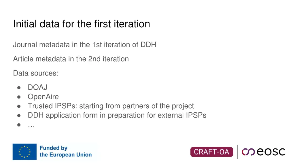 initial data for the first iteration