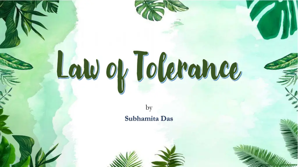 law of tolerance