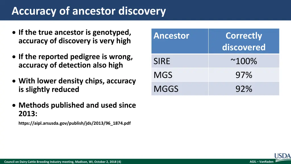 accuracy of ancestor discovery