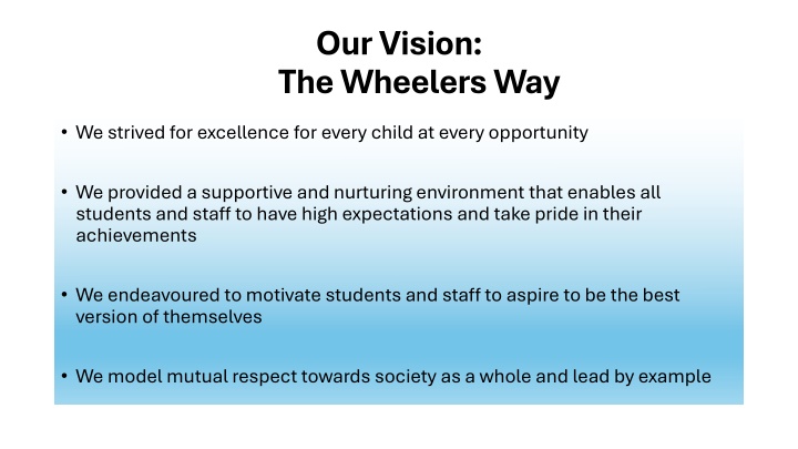 our vision the wheelers way