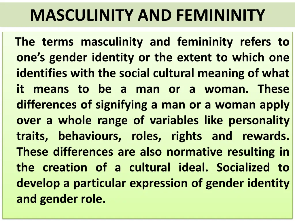 masculinity and femininity