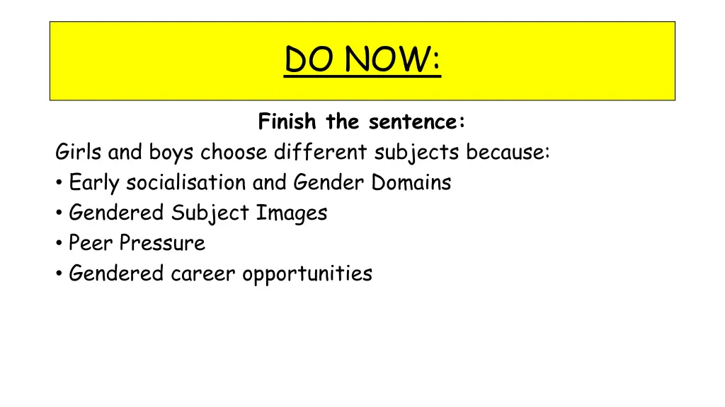 do now