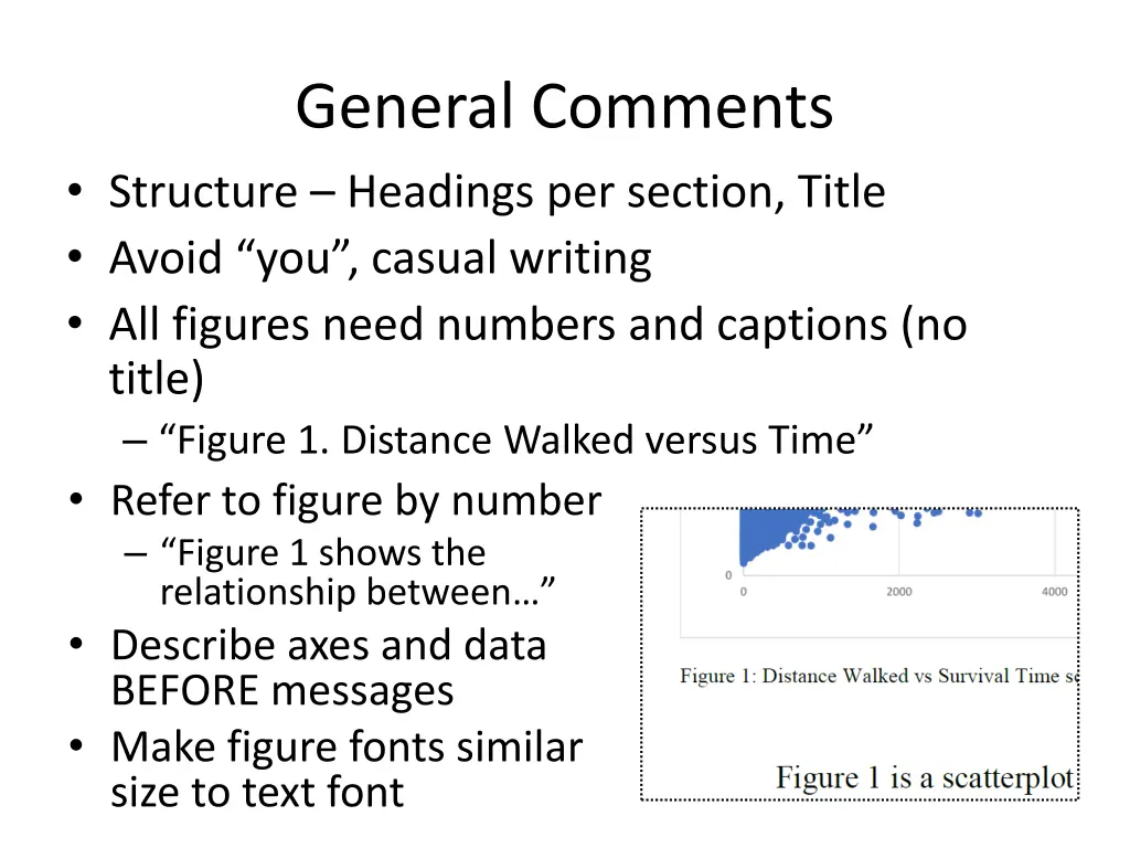 general comments structure headings per section