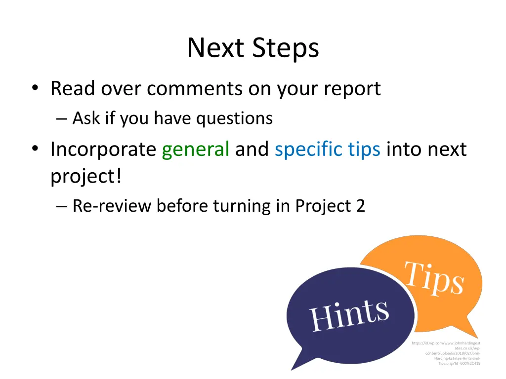 next steps