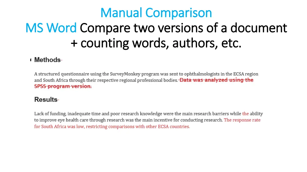 manual comparison manual comparison compare