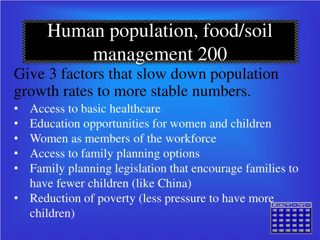 human population food soil management 200 give