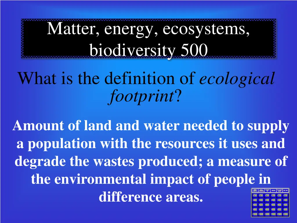 matter energy ecosystems biodiversity 500 what