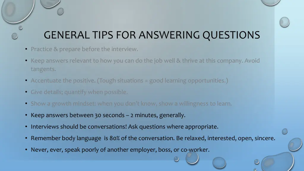 general tips for answering questions 1