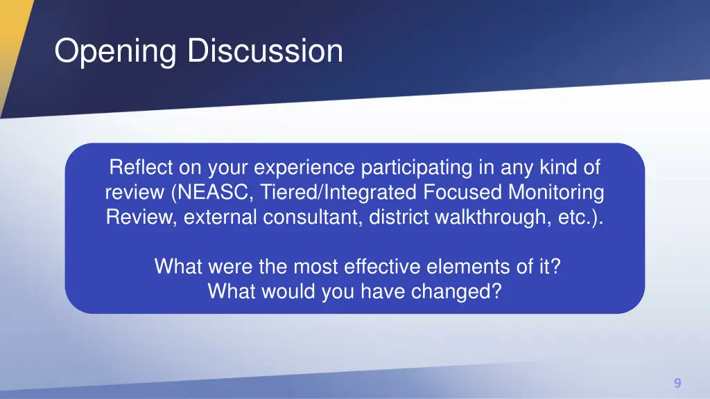 opening discussion