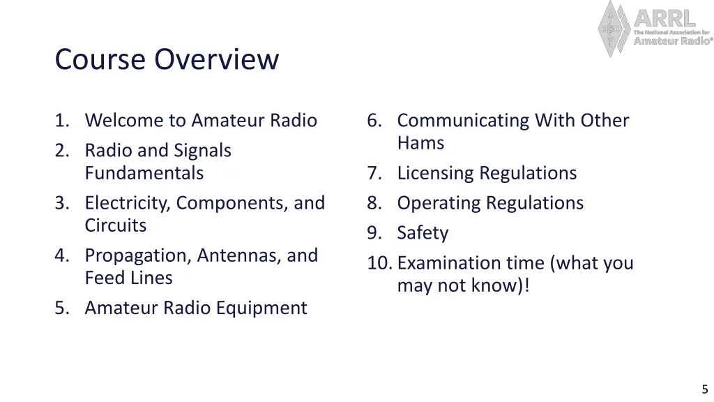 course overview