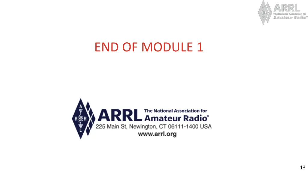 end of module 1