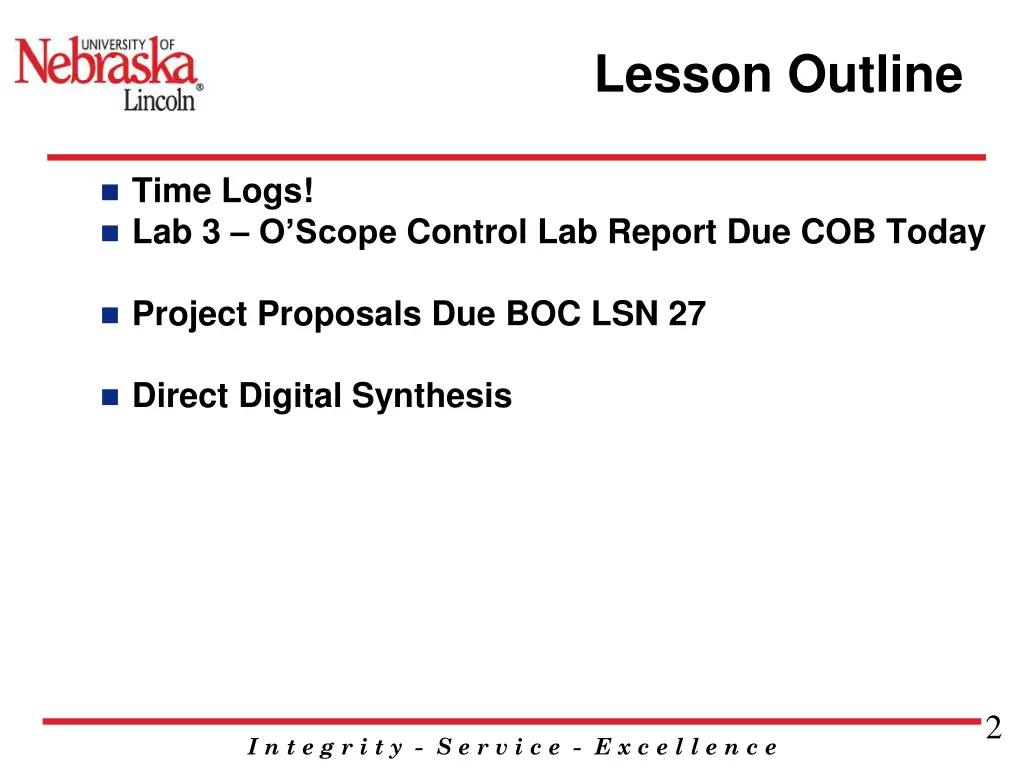 lesson outline