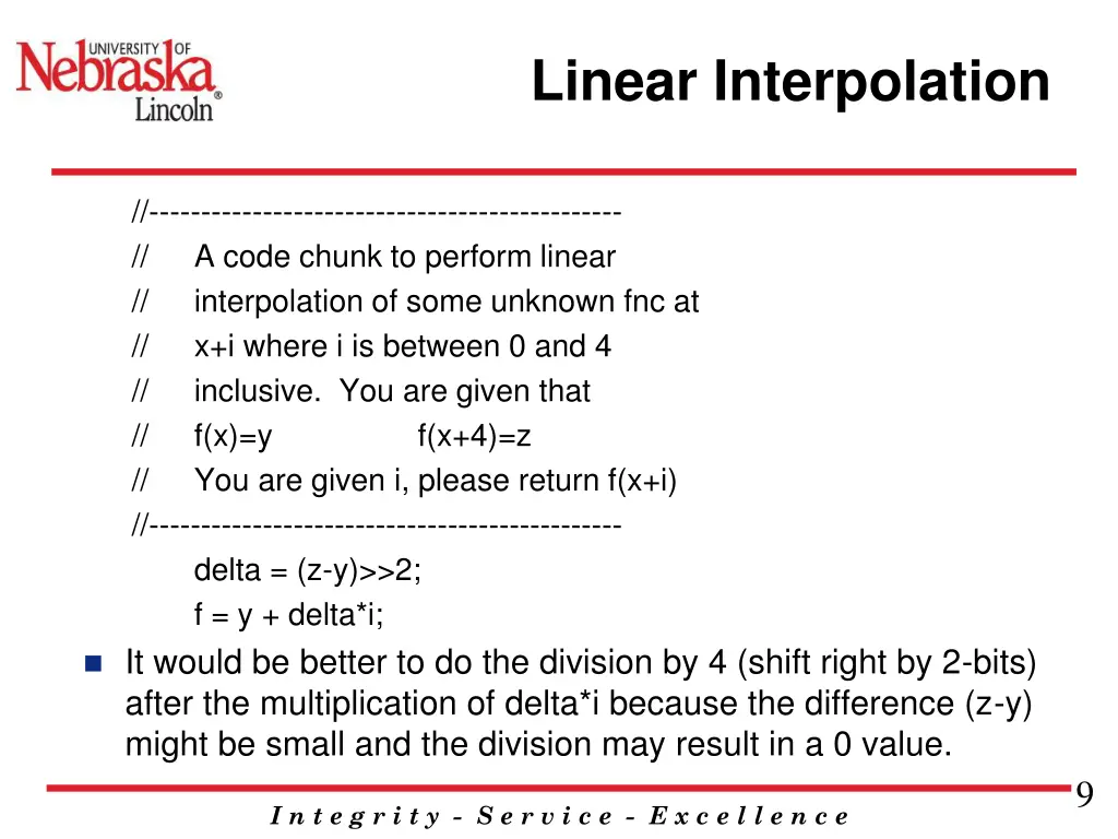 linear interpolation 1