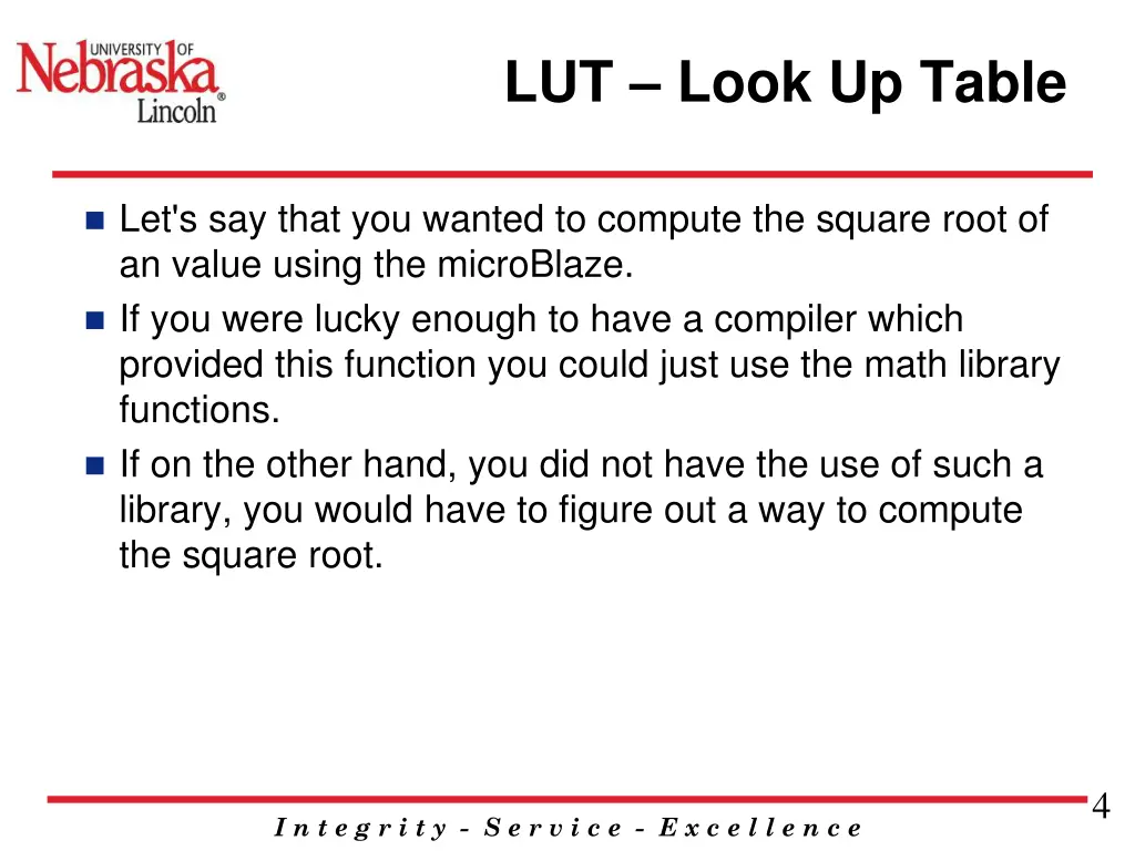 lut look up table 1