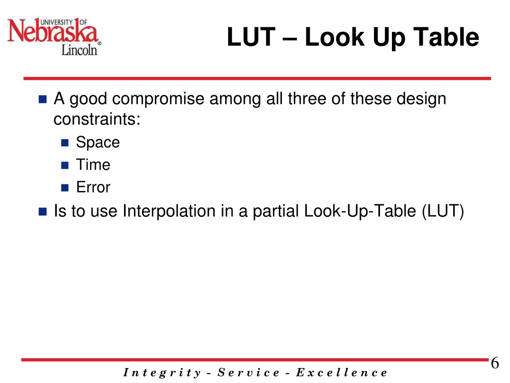 lut look up table 3