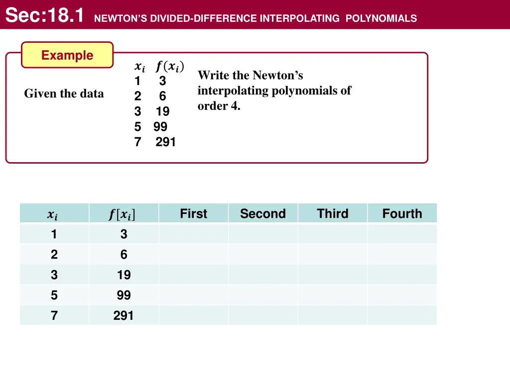 sec 18 1 newton s divided difference 14
