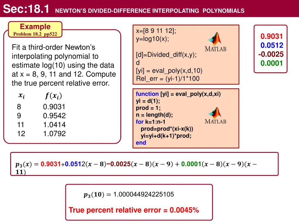 sec 18 1 newton s divided difference 16