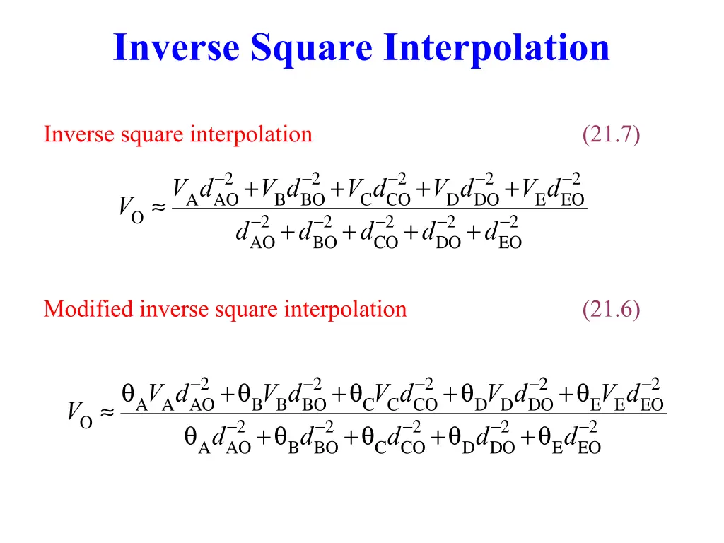 inverse square interpolation 1