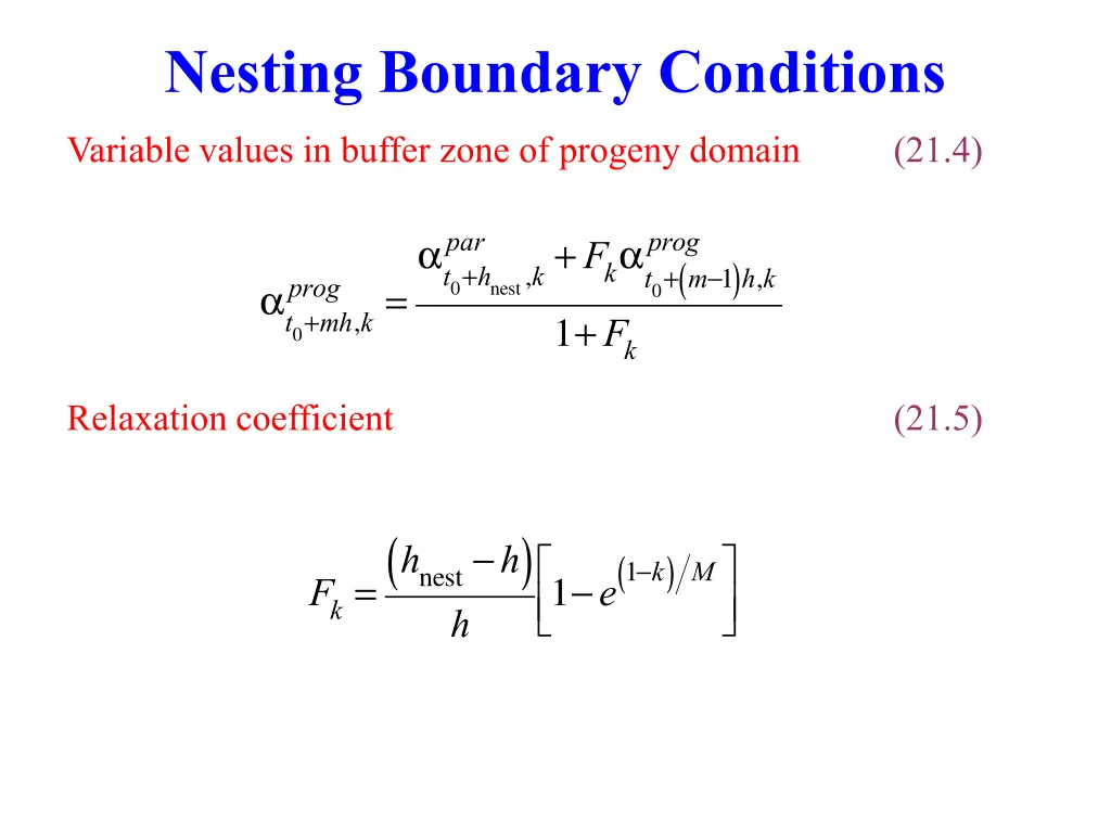 nesting boundary conditions
