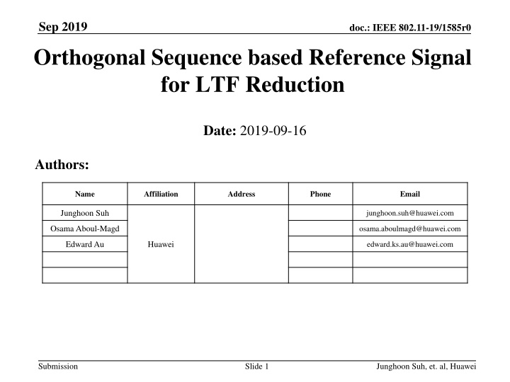 sep 2019 orthogonal sequence based reference