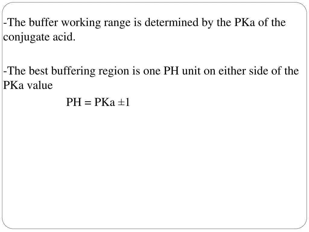 the buffer working range is determined