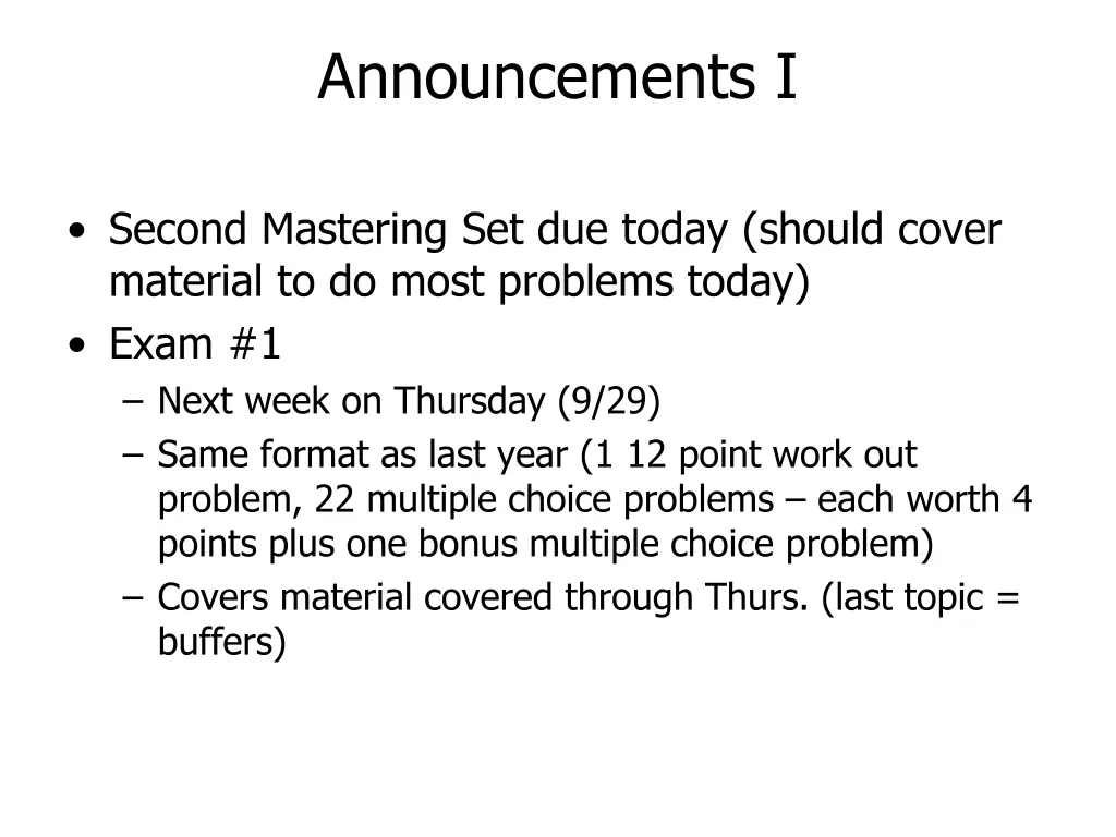 announcements i