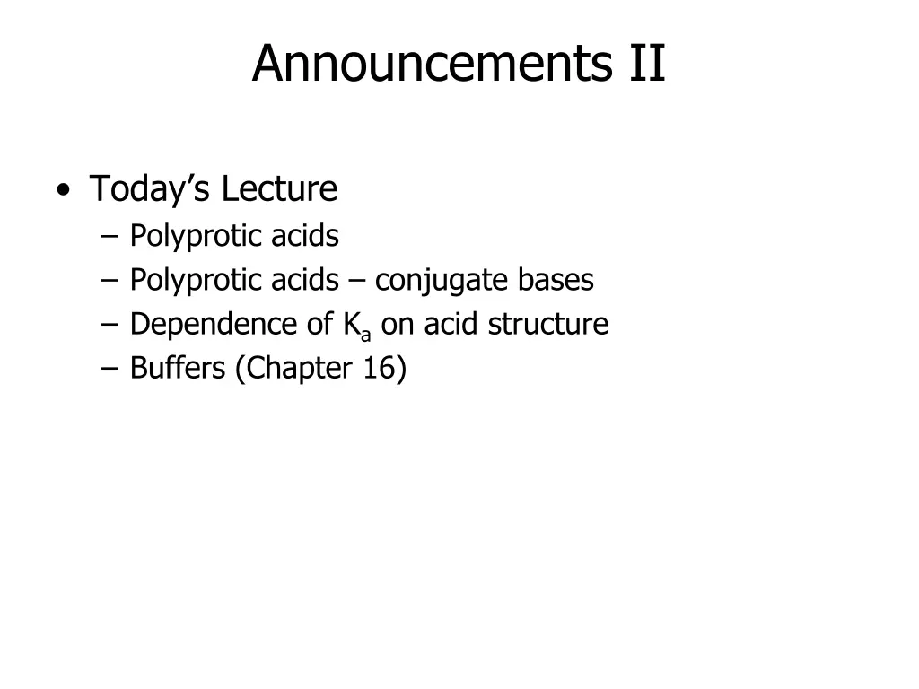 announcements ii