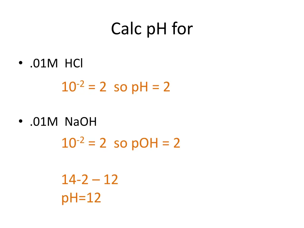calc ph for