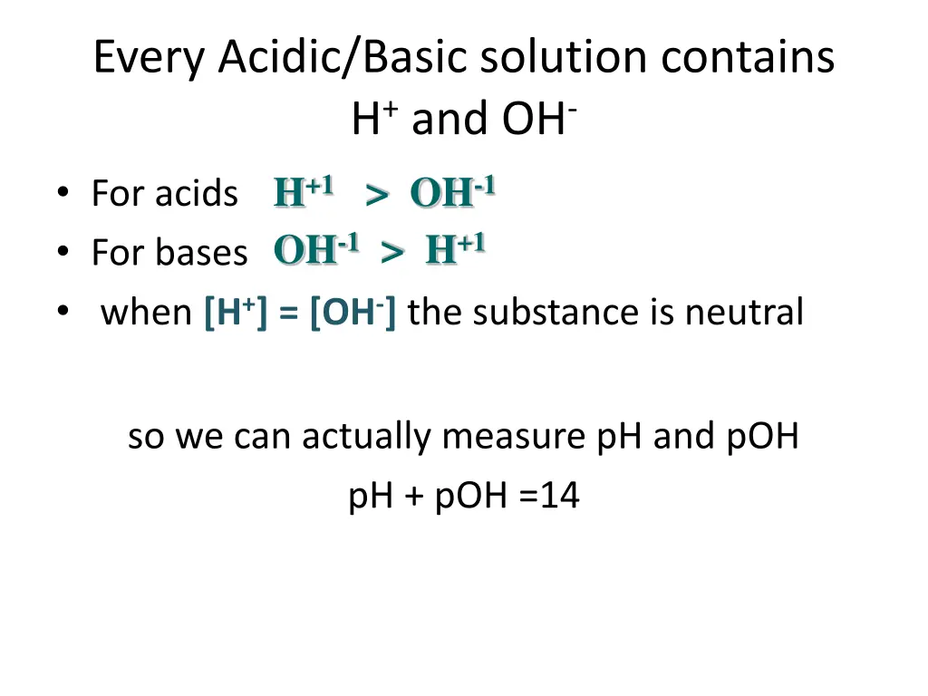 every acidic basic solution contains