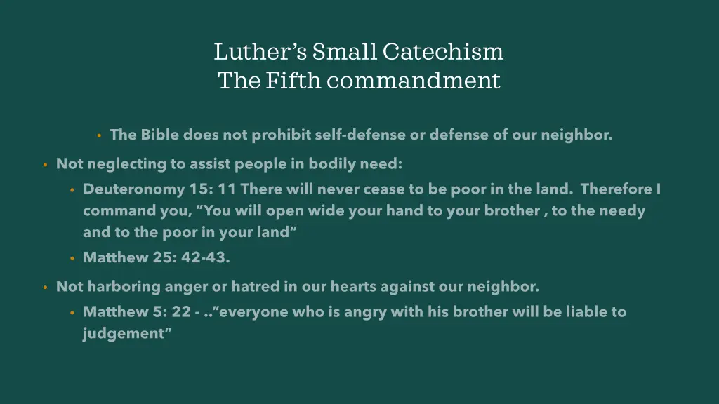 luther s small catechism the fifth commandment 3