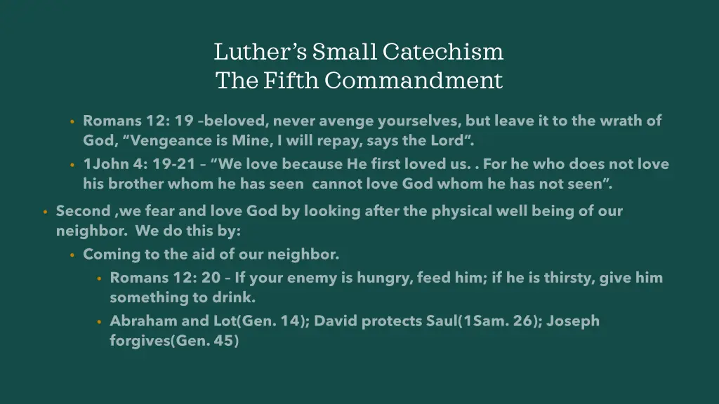 luther s small catechism the fifth commandment 4