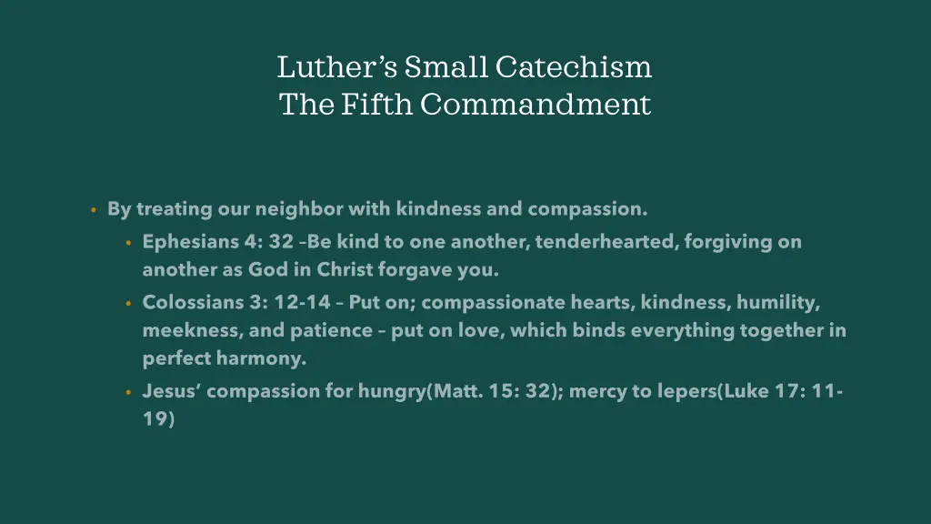 luther s small catechism the fifth commandment 5