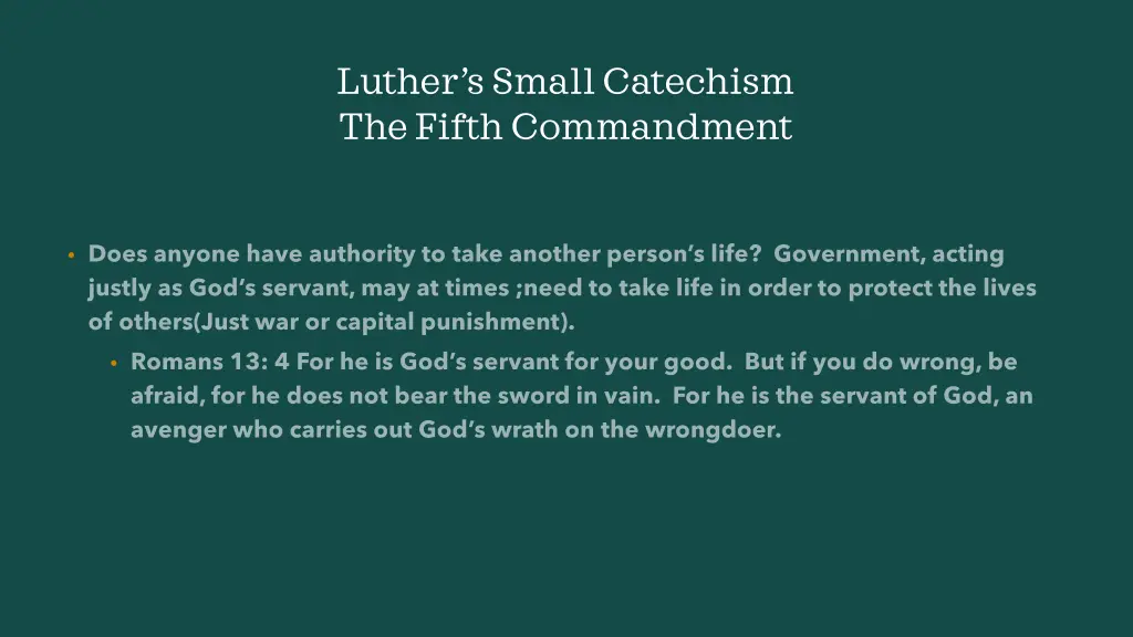 luther s small catechism the fifth commandment 9