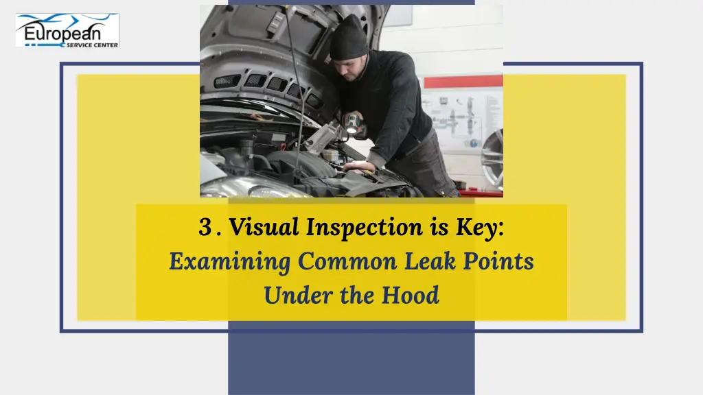 3 visual inspection is key examining common leak