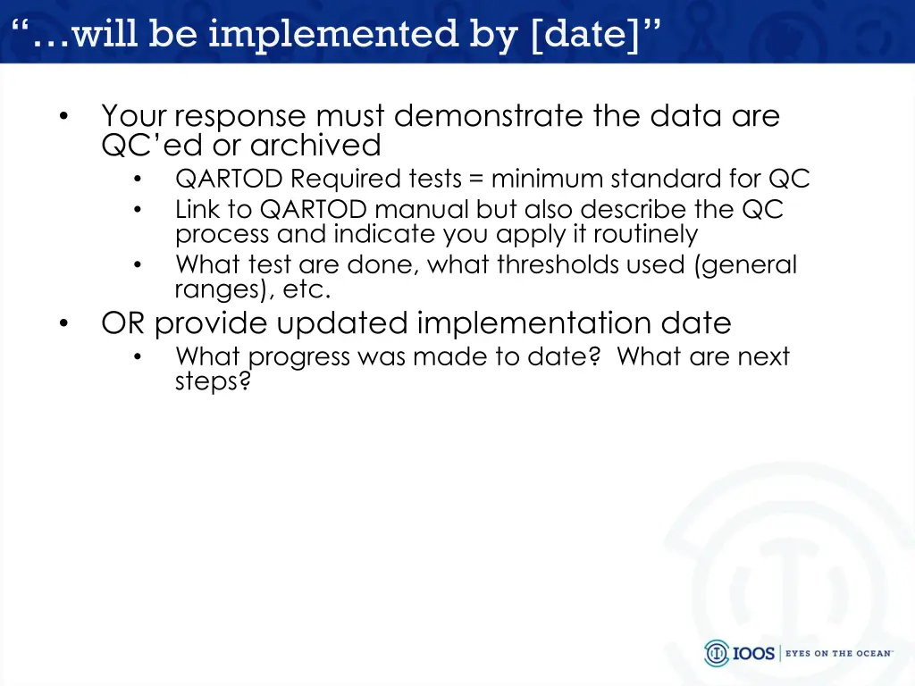 will be implemented by date