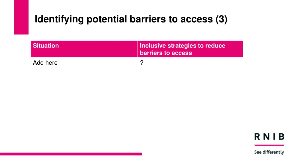 identifying potential barriers to access 3