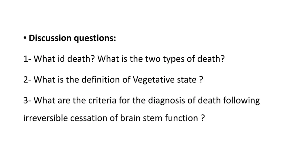 discussion questions