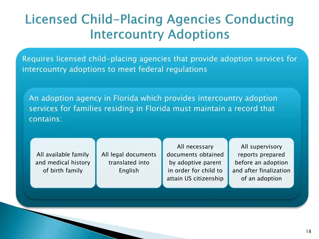 requires licensed child placing agencies that