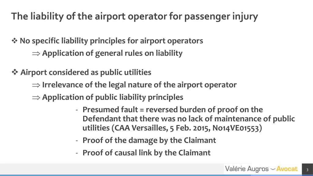 the liability of the airport operator