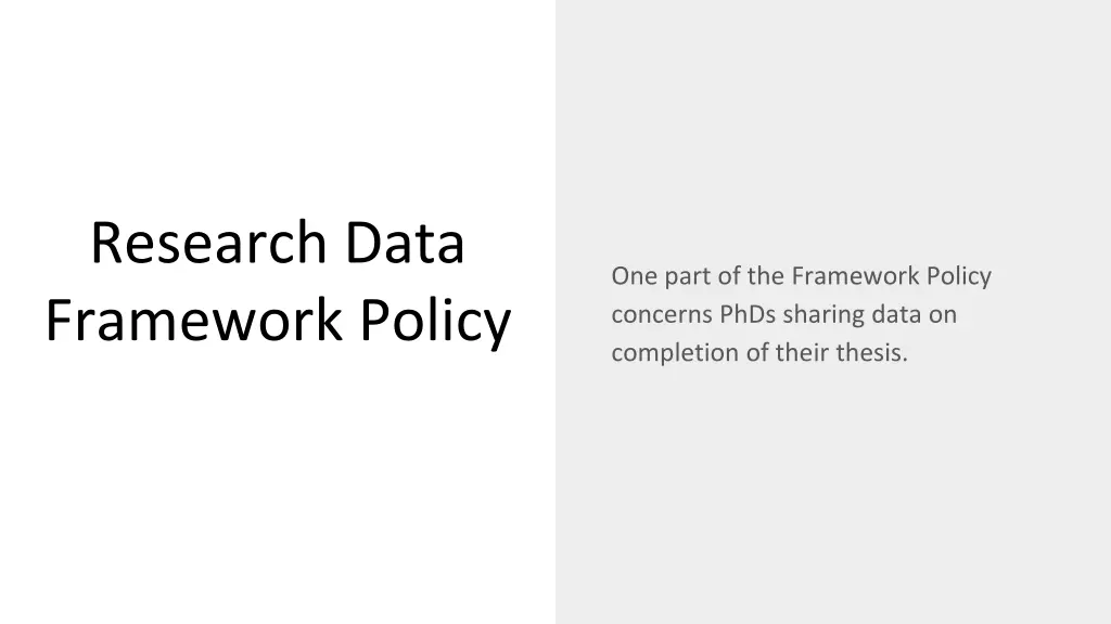 research data framework policy