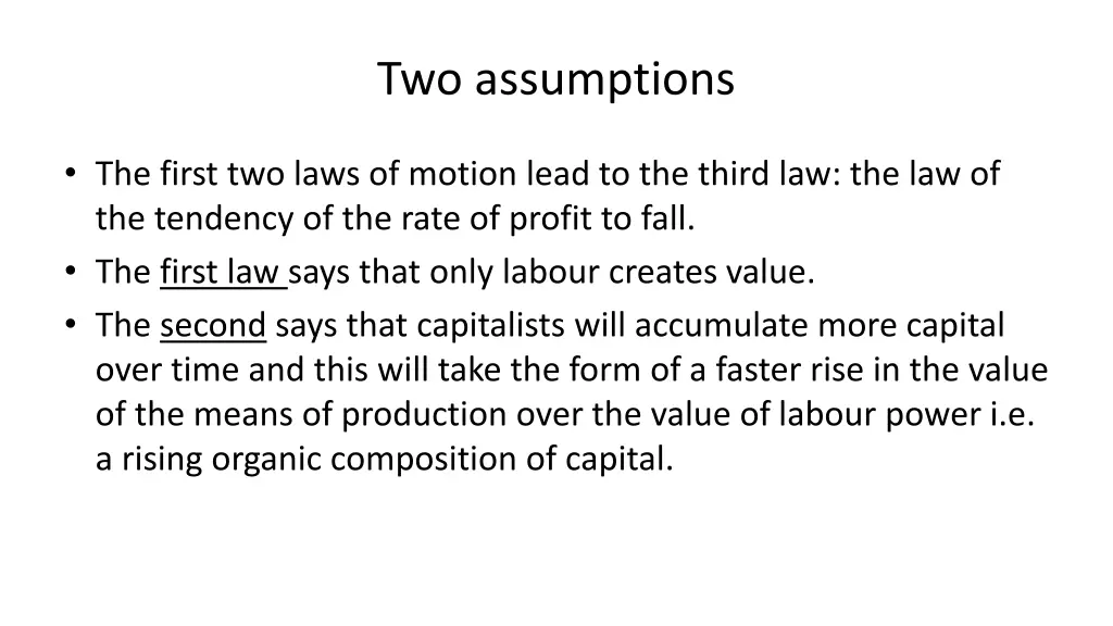 two assumptions