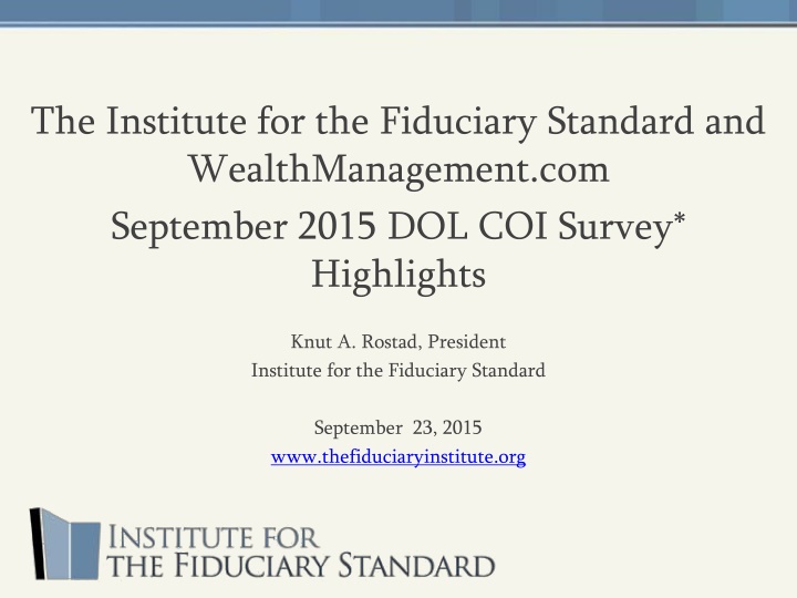 the institute for the fiduciary standard