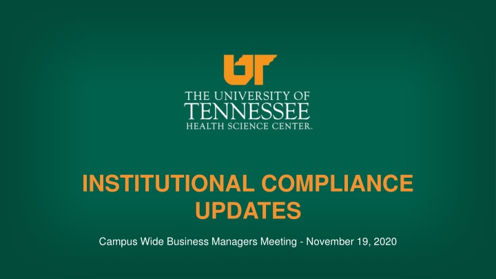 institutional compliance updates
