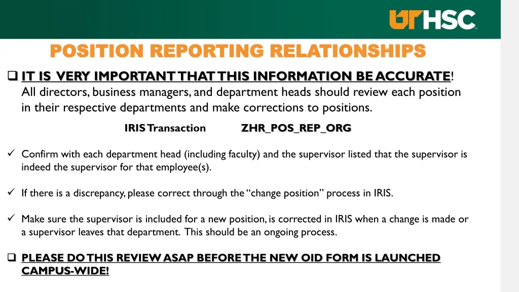 position reporting relationships position